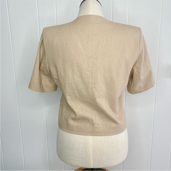 Coster Copenhagen Cropped Blazer W. Short Sleeves Light Beige Cotton Ramie 40 - Picture 5 of 10